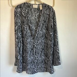 First Issue Liz Claiborne sz 14 Zebra Print Button Down